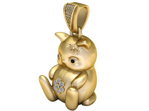 Cute Cat Pendant 3D PRINTABLE MODEL 3D Print Model