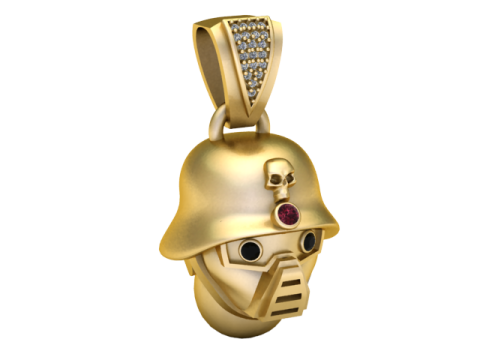 SkullWarriorPendant 3d printable model 3D 打印模型