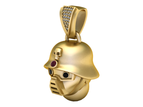 SkullWarriorPendant 3d printable model 3D Print Model