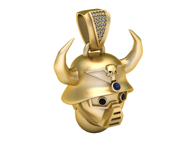 VikingHelmetPendant 3d printable model 3D Baskı Modeli .c4d .max .obj .3ds .fbx .stl .blend 