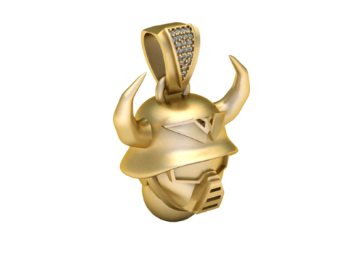 Stainless Steel Spartan Warrior Helmet Pendant NUCELCES 3D Print Model