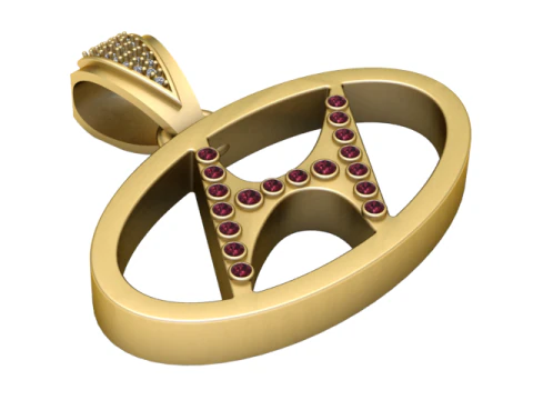 Mod&egrave;le de pendentif en or imprimable en 3D Modèles 3D en vedette