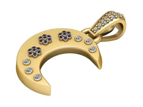 Celestial Crescent Pendant 3D 打印模型