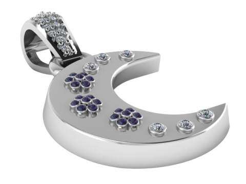 Celestial Crescent Pendant 3D 打印模型