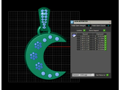 Celestial Crescent Pendant 3D Print Model