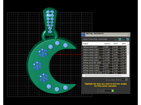 Celestial Crescent Pendant 3D Print Model