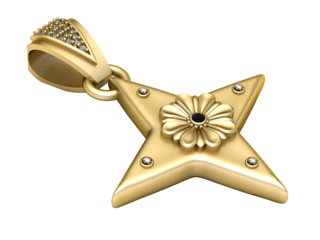 Stellar Bloom Pendant 3D Print Model .c4d .max .obj .3ds .fbx .stl .blend 