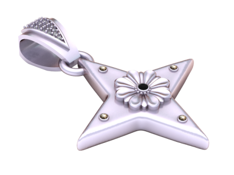 Stellar Bloom Pendant Model Cetak 3D
