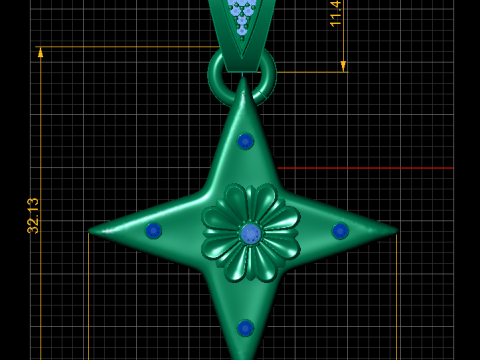 Stellar Bloom Pendant Model Cetak 3D