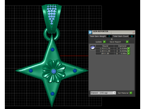 Stellar Bloom Pendant Model Cetak 3D