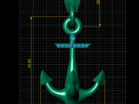 Admirals Anchor Pendant 3D 打印模型