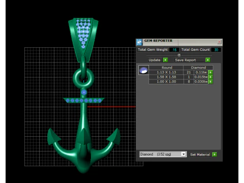 Admirals Anchor Pendant 3D Print Model