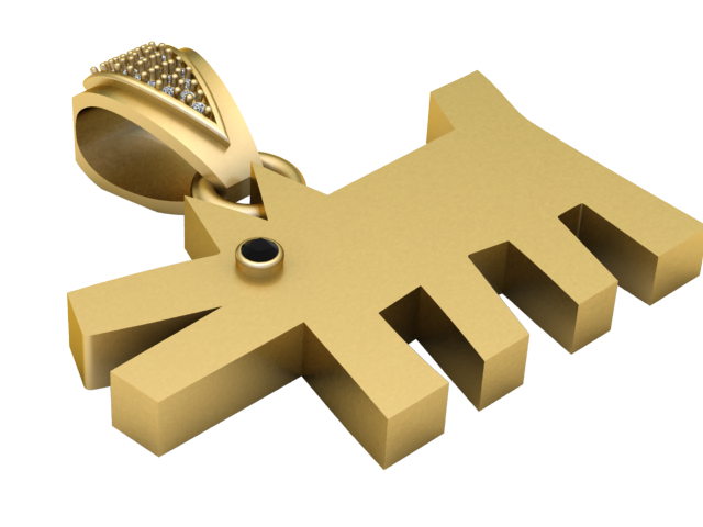 Кулон собака 3D Принт Модель .c4d .max .obj .3ds .fbx .stl .blend 