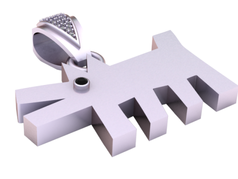 Кулон собака 3D Принт Модель