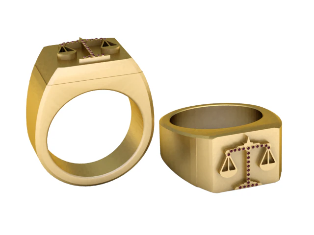 Justice ring 3D Print Model .c4d .max .obj .3ds .fbx .stl .blend 