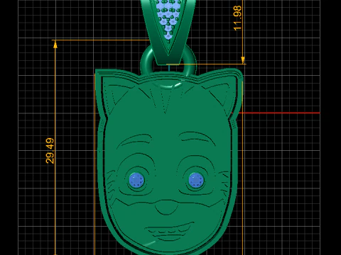 Cartoon cat pendant 3D Print Model