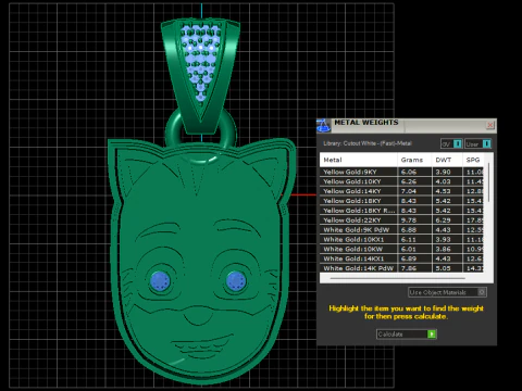 Cartoon cat pendant 3D Print Model