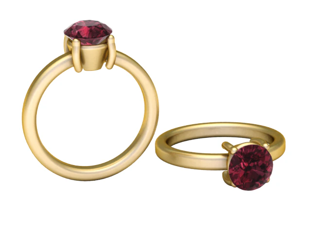 Ruby solitaire ring 3D Print Model .c4d .max .obj .3ds .fbx .stl .blend