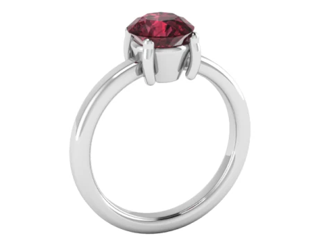 Ruby solitaire ring 3D Print Model