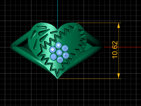 Heart design ring 3D Baskı Modeli