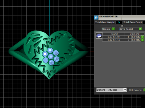 Heart design ring 3D Baskı Modeli