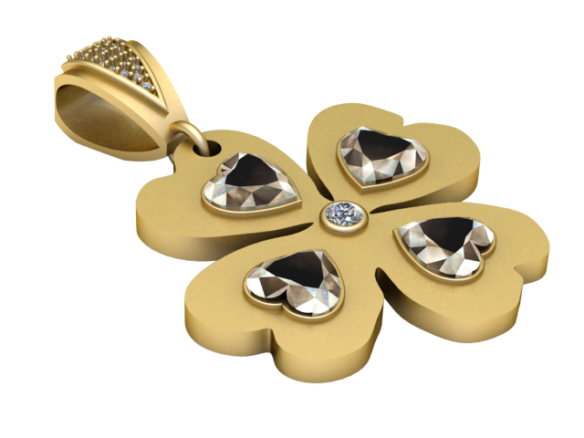 Clover pendant 3D 프린트 모델 .c4d .max .obj .3ds .fbx .stl .blend 
