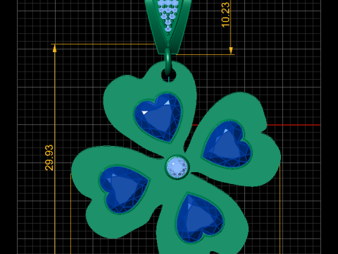 Clover pendant 3D 프린트 모델