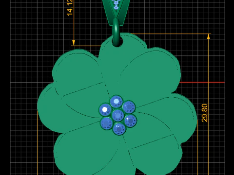 Flower pendant 3D Print Model