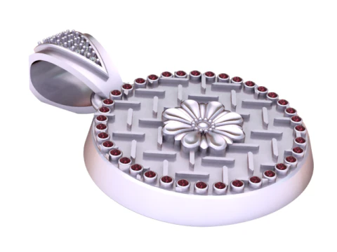 Gold flower pendant 3D Print Model