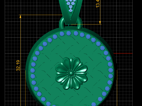 Gold flower pendant 3D 프린트 모델