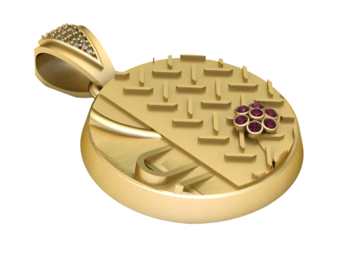 Gold design pendant 3D Print Model