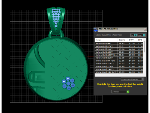 Gold design pendant Model do druku 3D