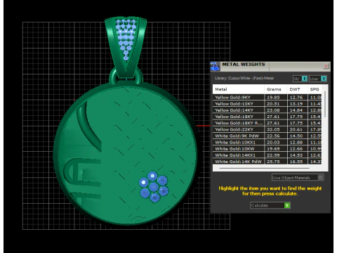 Gold design pendant 3D Print Model