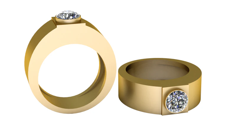 Anel de ouro moderno Modelo de Impressão 3D .c4d .max .obj .3ds .fbx .stl .blend