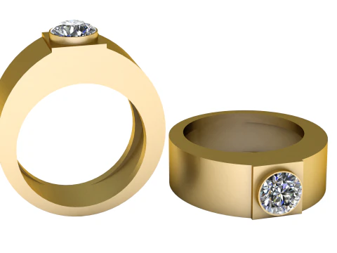 Anel de ouro moderno Modelo de Impressão 3D