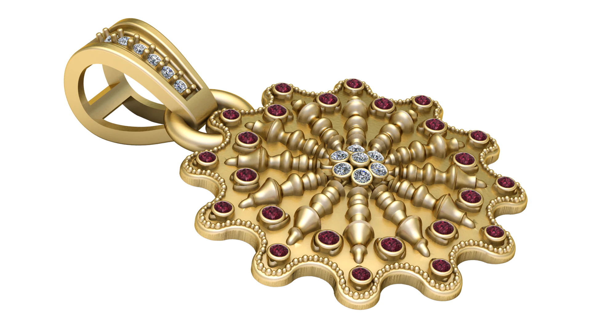Heritage gold pendant 3D Print Model .c4d .max .obj .3ds .fbx .stl .blend 