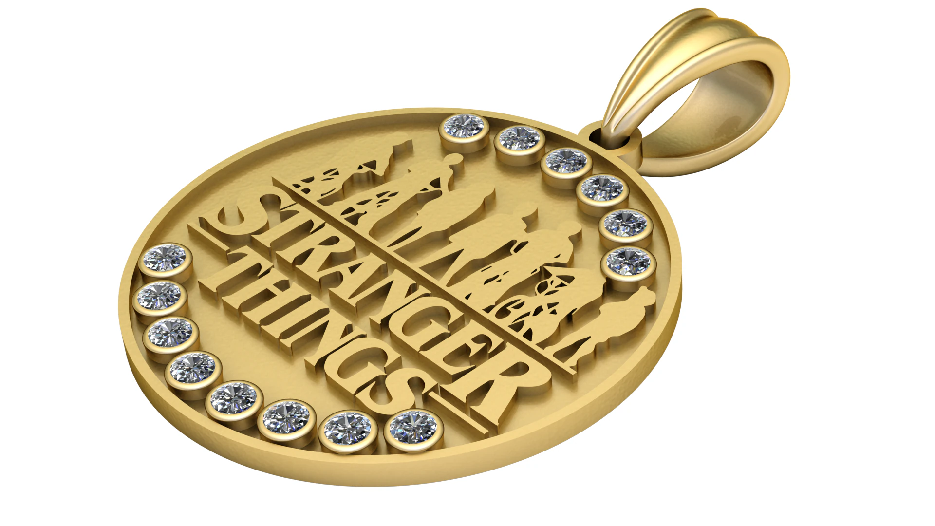 Stranger things pendant 3D Print Model .c4d .max .obj .3ds .fbx .stl .blend