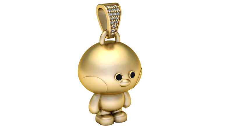 Cute gold pendant 3D Print Model .c4d .max .obj .3ds .fbx .stl .blend