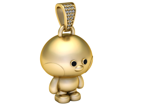 Cute gold pendant 3D Print Model