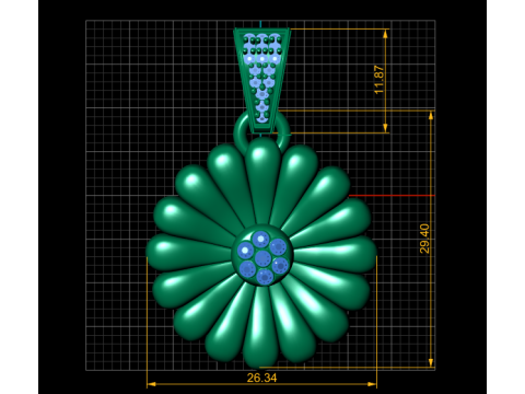 Flower gold pendant 3D-printmodel