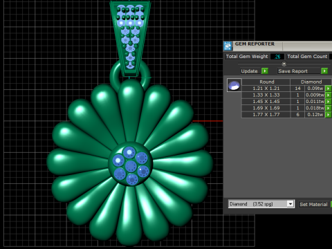 Flower gold pendant 3D-printmodel