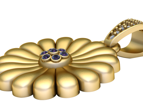 Flower gold pendant 3D-printmodel