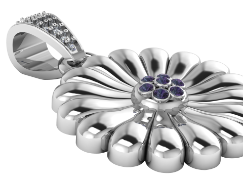 Flower gold pendant 3D-printmodel