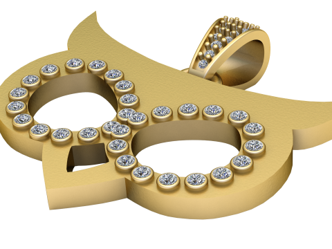 Bull head gold pendant Modello di stampa 3D