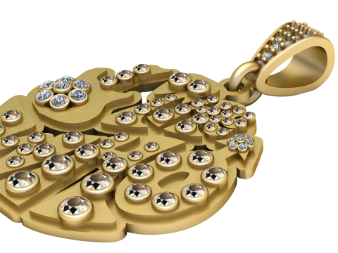 Nature inspired gold pendant 3D 打印模型