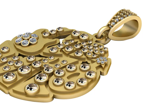 Nature inspired gold pendant 3D Print Model