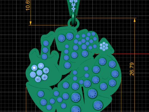 Nature inspired gold pendant 3D Print Model