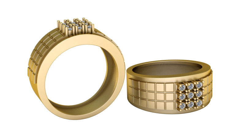 Modern gold ring 3D प्रिंट मॉडल .c4d .max .obj .3ds .fbx .stl .blend