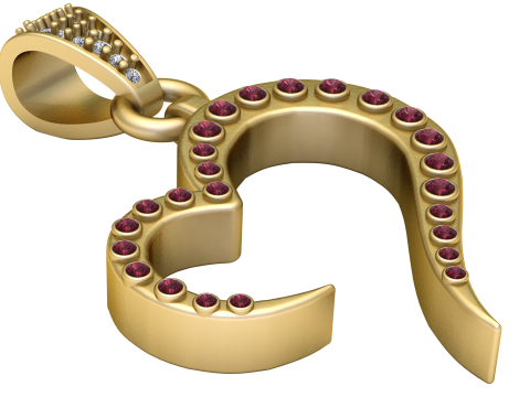 Heart shape gold pendant 3D Print Model