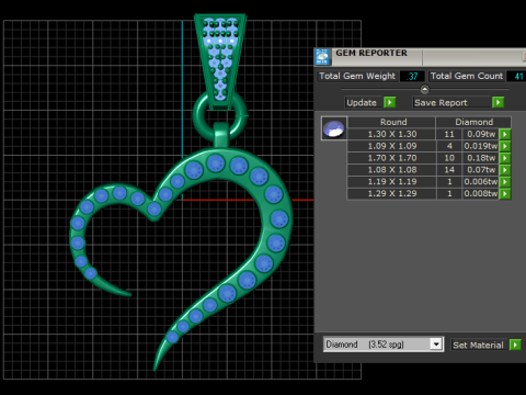 Heart shape gold pendant Model do druku 3D